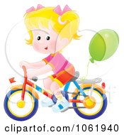 Poster, Art Print Of Blond Girl Riding A Bicycle