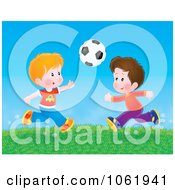 Poster, Art Print Of Boys Playing Soccer Outside