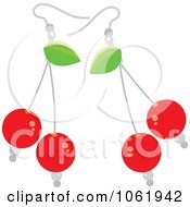 Poster, Art Print Of Bing Cherry Earrings - Royalty Free Vector Jewelry Illustration