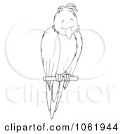 Clipart Outlined Sleeping Perched Bird Royalty Free Illustration