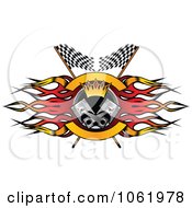 Poster, Art Print Of Flame Flags And Piston Motor Sports Banner 2