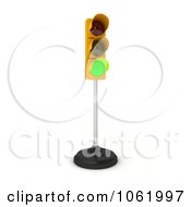 Clipart 3d Green Light Stand Royalty Free CGI Illustration