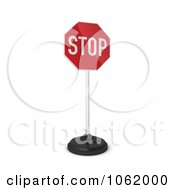 Clipart 3d Stop Sign Royalty Free CGI Illustration