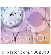 Clipart Purple Clock Background Royalty Free Vector Illustration