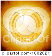 Clipart 3d Gold Laurel Medal Royalty Free Vector Illustration