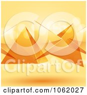 Clipart 3d Orange Floating Pyramids Royalty Free Vector Illustration