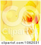 Clipart Background Of Orange Tulips Royalty Free Vector Illustration by elaineitalia