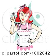 Clipart Retro Mother Wagging Her Finger Royalty Free Vector Housewife Illustration by Andy Nortnik