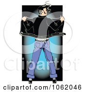 Poster, Art Print Of Retro Rockabilly Greaser From Behind