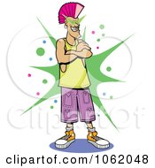 Clipart Eighties Punk With A Mohawk Royalty Free Vector People Illustration