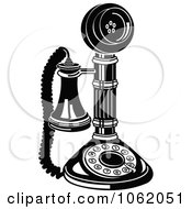 Poster, Art Print Of Retro Candlestick Phone In Black And White