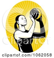 Female Volleyball Player Logo