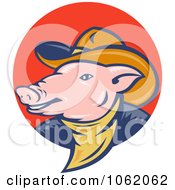 Poster, Art Print Of Cowboy Pig Logo