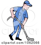 Carpet Cleaner Worker Man