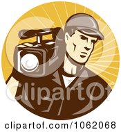 Poster, Art Print Of Camera Man In Brown Uniform Logo