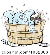 Poster, Art Print Of Elephant Drinking In A Hot Tub