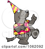 Clipart Wolf Dancing At A Party Royalty Free Vector Illustration