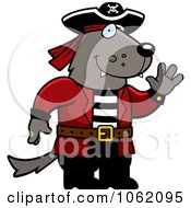 Poster, Art Print Of Wolf Pirate Waving