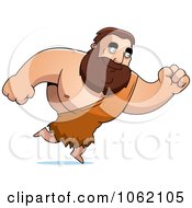 Clipart Big Barbarian Running Royalty Free Vector Illustration