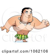 Clipart Hawaiian Man Walking Royalty Free Vector Illustration