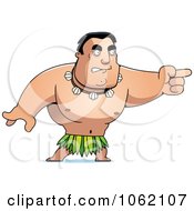 Clipart Hawaiian Man Pointing Royalty Free Vector Illustration