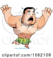 Clipart Hawaiian Man Leaping Royalty Free Vector Illustration