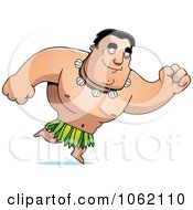 Clipart Hawaiian Man Running Royalty Free Vector Illustration
