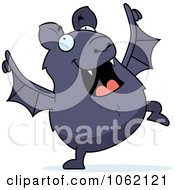 Clipart Chubby Bat Dancing Royalty Free Vector Illustration