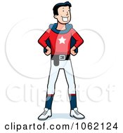 Clipart Super Hero Standing Royalty Free Vector Illustration