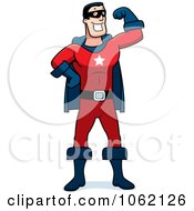 Clipart Super Hero Flexing One Arm Royalty Free Vector Illustration