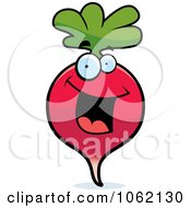 Clipart Happy Radish Character Royalty Free Vector Illustration