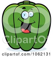 Happy Green Bell Pepper Character