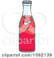 Clipart Goofy Smiling Soda Bottle Royalty Free Vector Illustration