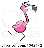Clipart Running Pink Flamingo Royalty Free Vector Illustration by Cory Thoman
