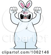 Clipart Big Mean Rabbit Attacking Royalty Free Vector Illustration
