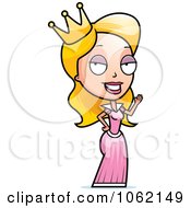 Clipart Waving Princess Royalty Free Vector Illustration by Cory Thoman