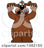 Clipart Big Mean Dog Attacking Royalty Free Vector Illustration
