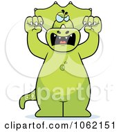 Clipart Big Mean Triceratops Attacking Royalty Free Vector Illustration