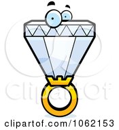 Clipart Diamond Ring Character Royalty Free Vector Illustration