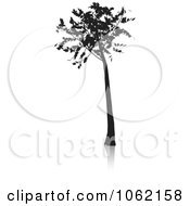 Clipart Oak Tree Silhouette Royalty Free Vector Illustration