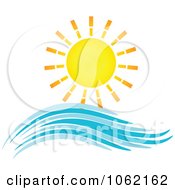 Clipart Summer Sun And Ocean Wave 3 Royalty Free Vector Nature Illustration