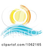 Clipart Summer Sun And Ocean Wave 6 Royalty Free Vector Nature Illustration by KJ Pargeter #COLLC1062165-0055