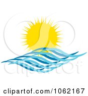 Clipart Summer Sun And Ocean Wave 2 Royalty Free Vector Nature Illustration
