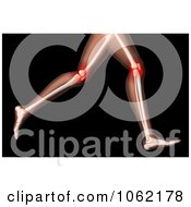 Clipart 3d Female Xray Body Running With Joint Pain Royalty Free CGI Illustration