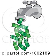 Clipart Faucet Pouring Money Royalty Free Vector Financial Illustration