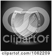 Clipart 3d Brushed Metal Shield Royalty Free Vector Illustration by michaeltravers