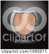 Clipart 3d Light Wood Shield Royalty Free Vector Illustration