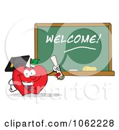 Clipart Professor Apple And Diploma By Welcome Chalkboard Royalty Free Vector Illustration