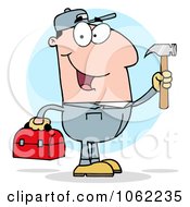 Poster, Art Print Of Handy Man With Tool Box 2