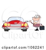 Clipart Commuter Businessman And Convertible Car Royalty Free Vector Automotive Illustration